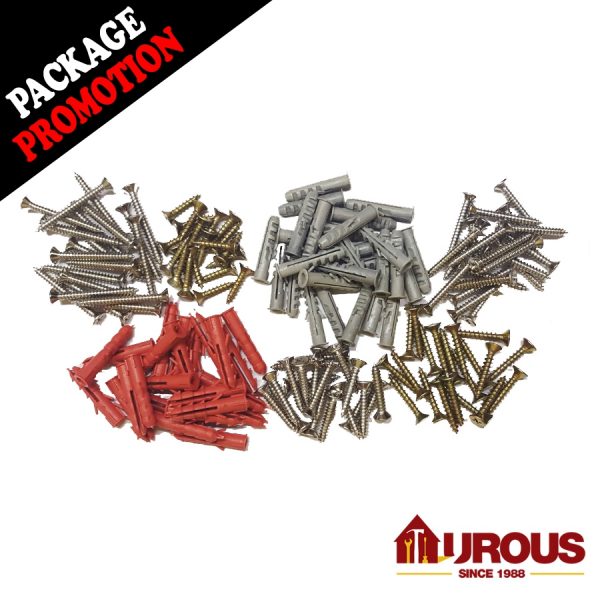 Pvc Wall PLug Chipboard Screw  and Self Tapping Screw 6 in 1 Combo Set