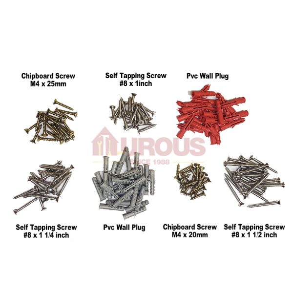 Pvc Wall PLug Chipboard Screw  and Self Tapping Screw 6 in 1 Combo Set - Image 6