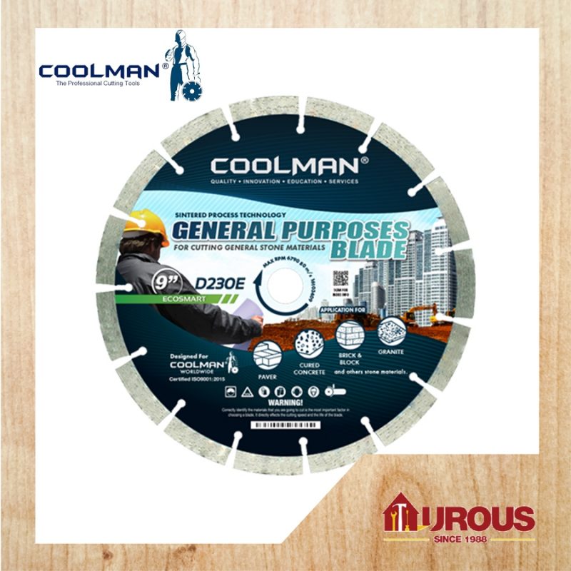 COOLMAN SEGMENTED DRY BLADE ECONOMY D230E CUTTING DISC 9''/230MM ...