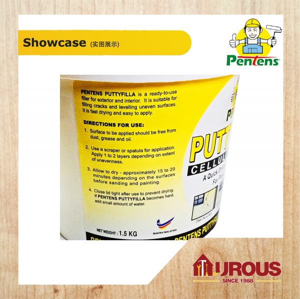 PENTENS PUTTY FILLA (EXTERIOR & INTERIOR) 0.5KG / 1.5KG - Image 3