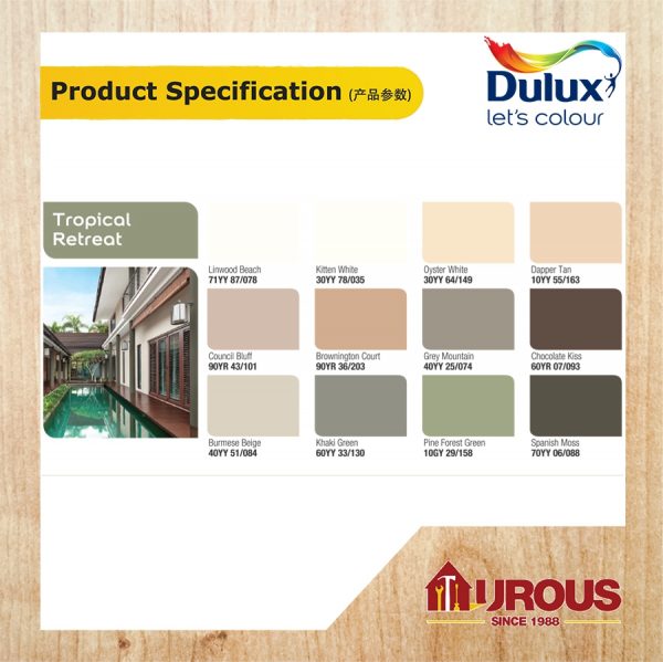 DULUX WEATHERSHIELD 1 LITRE ( TROPICAL RETREAT SERIES AND OTHERS ) - Image 4