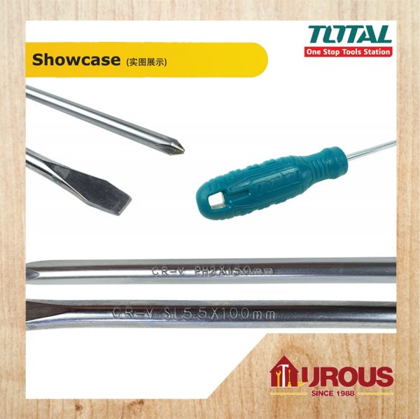 TOTAL SLOTTED / PHILLIPS SCREWDRIVER 40CR (100MM , 150MM) - 1 PIECE - Image 5