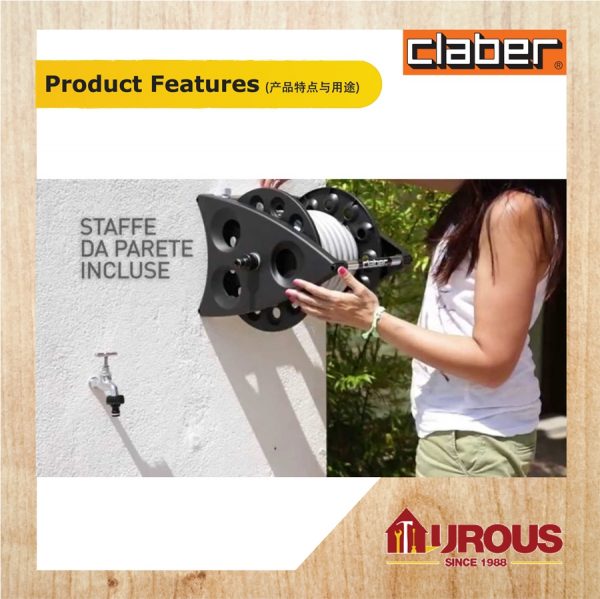 CLABER KIROS GARDEN HOSE CONTAINER GCB-8921 (FOR HOSE 12MM x 40M) - Image 3