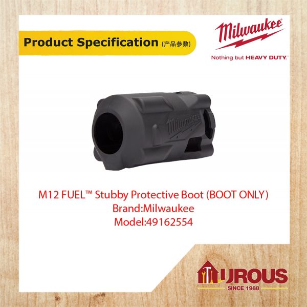 MILWAUKEE M12 STUBBY IMPACT WRENCH PROTECTIVE BOOT COVER 49162554  -BLACK-(COVER ONLY) - Image 4