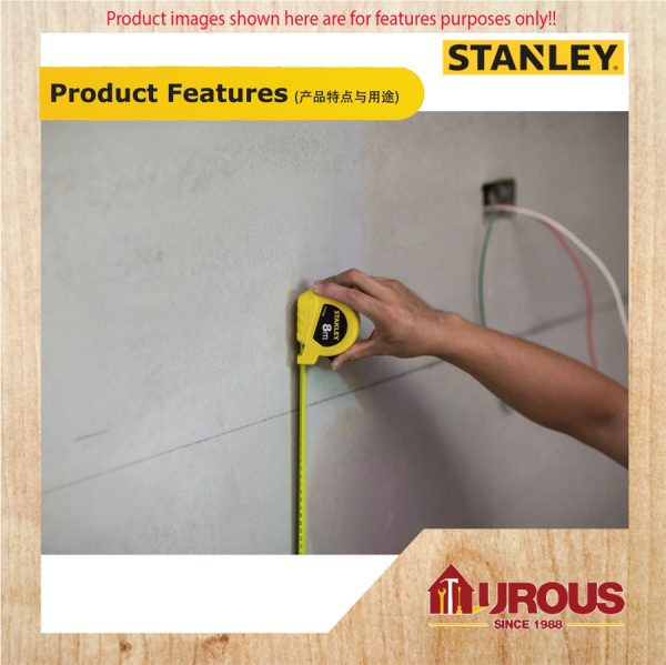 STANLEY MEASURING TAPE (8M/26') (YELLOW) STHT30456-8 - Image 4