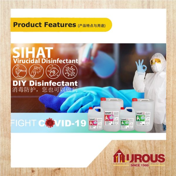 SMART SIHAT VIRUCIDAL DISINFECTANT (CONCENTRATED) 5 LITRE MIXING RADIO = 1:10 WATER BASE - Image 3