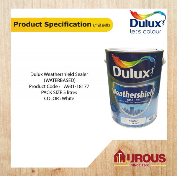 DULUX WEATHERSHIELD SEALER ALKALI RESISTANT 5 LITRE EXTERIOR WALL SEALER (A931-18177) - Image 4
