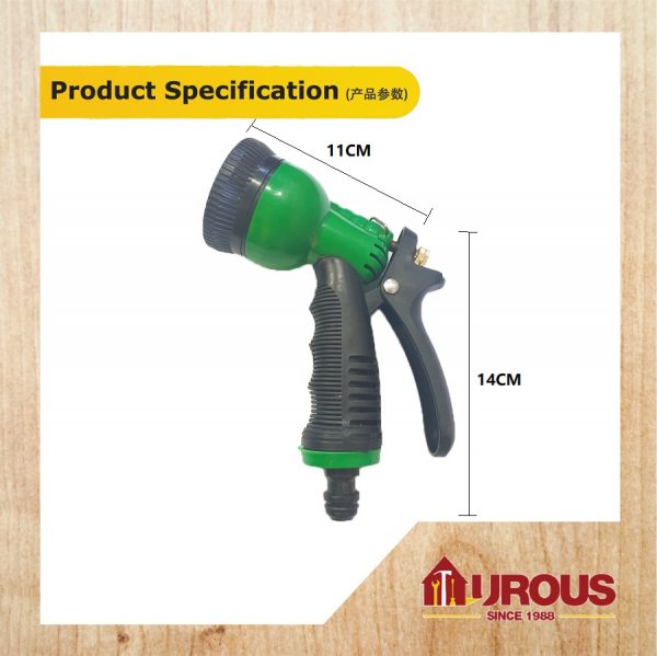 WATER SPRAY PISTOL 7 IN 1 (GREEN / ORANGE) - Image 5