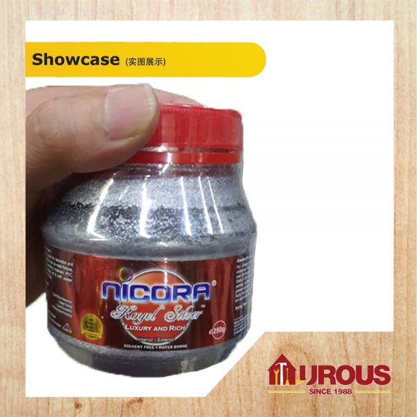 NICORA ROYAL SILVER PAINT 250G (WATER BASED) - Image 3