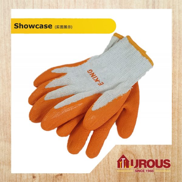 PROGLASS LATEX COATED SHOWA GLOVE (ORANGE/BLUE) - Image 3