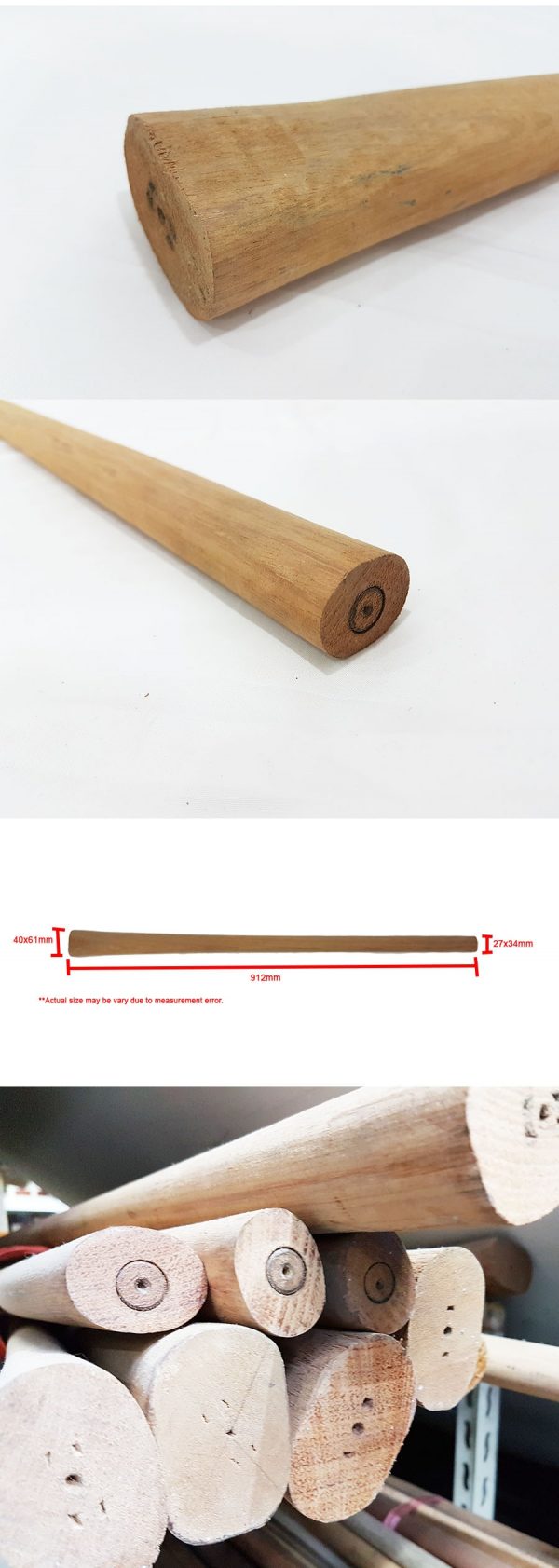Pit Hoe Wooden Stick 3 Feet (Wood Handle Only) - Image 2
