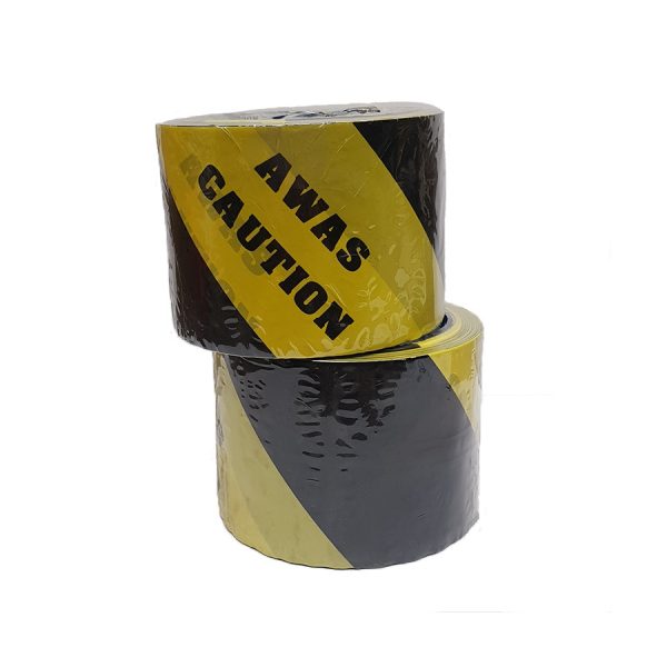 CAUTION TAPE YELLOW/BLACK (HAZZARD TAPE) 3'' x 50M (NON-ADHESIVE) - Image 3