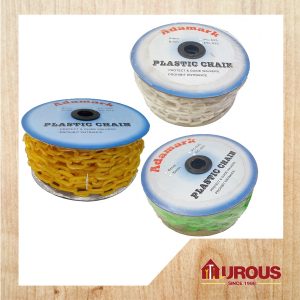 PVC LINK PLASTIC CHAIN 6MM x 25M (GREEN/YELLOW/WHITE) - 1 ROLL