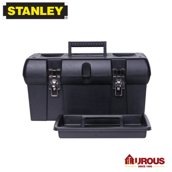 Stanley Black Plastic Tools box w/Metal Latch 19'' STST19005 made in USA - Image 3