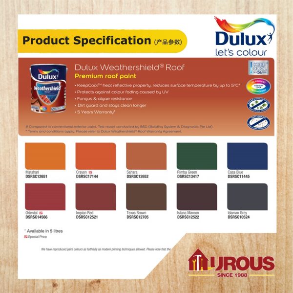 DULUX WEATHERSHIELD ROOF 5 LITRE (ROOFSHIELD) - Image 3