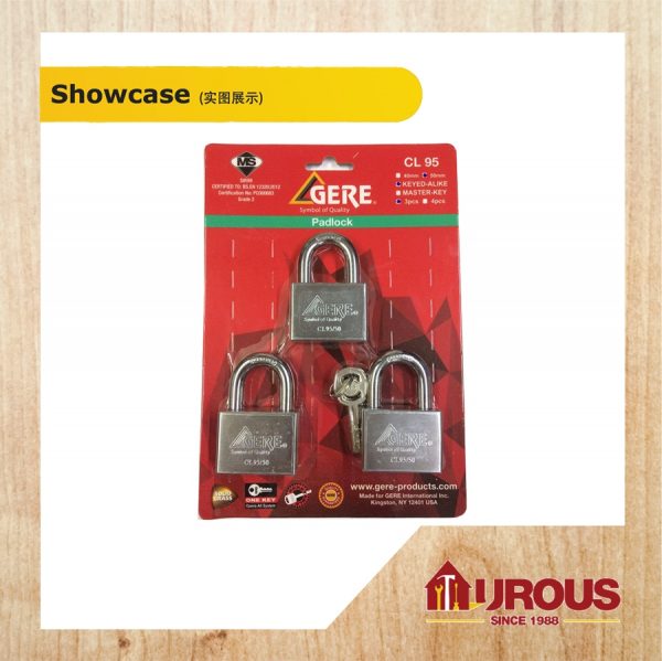 [PRE ORER](CUSTOM MADE) GERE GRANIT BRASS BODY PADLOCK  KEY ALIKE CL95 [SET] HARD STEEL SHACKLE - Image 2