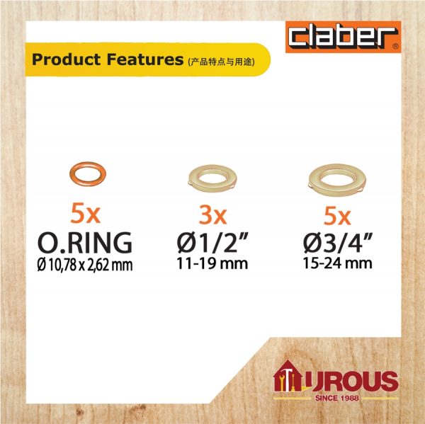 CLABER O RING & WASHER SET 8811 - Image 2