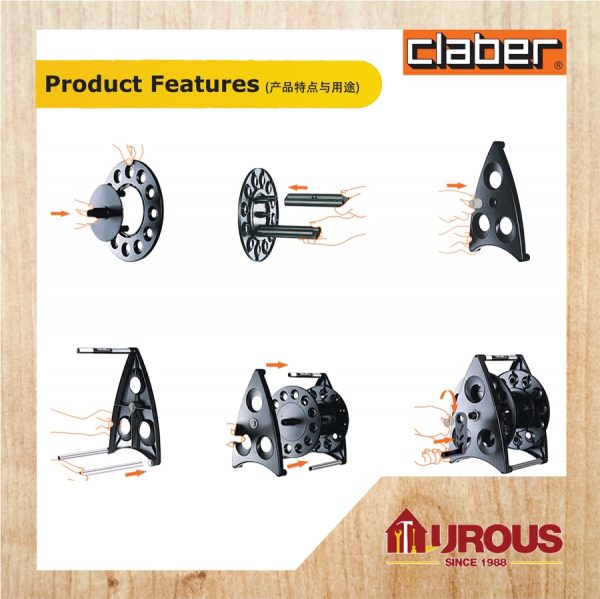 CLABER KIROS GARDEN HOSE CONTAINER GCB-8921 (FOR HOSE 12MM x 40M) - Image 2