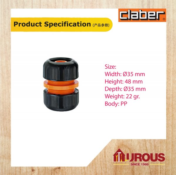 CLABER MENDER 1/2' HOSE CONNECTOR (12-15MM) 8619 - Image 3