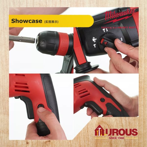 Milwaukee 3 mode SDS Plus Rotary Hammer 26mm 800W PH 27 X MSH W/FIXTEC - Image 2