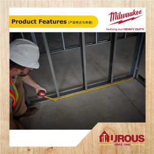 MILWAUKEE MEASURING TAPE 8M/26FT MAGNETIC 48-22-7225 + FASTBACK UTILITY FLIP KNIFE 48-22-1903 ( SET ) - Image 3