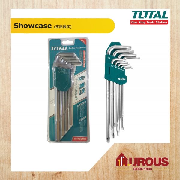 TOTAL 9PCS BALL POINT ALLEN KEY HEX SET SIZE:1.5MM-10MM THT106192 - Image 3