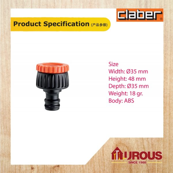 CLABER MULTI THREADED TAP CONNECTOR GCB-8804 - Image 3
