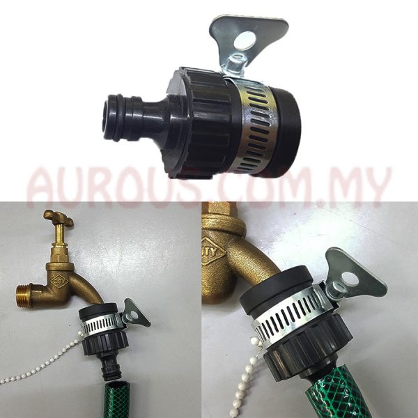 Snap in tap Connector hose Converter c/w Hose clip 1/2'' - 3/4'' - Image 2
