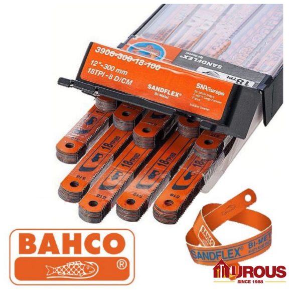 BAHCO HACKSAW BLADE (REFILL) [ORANGE] SANDFLEX  12" x 18T and 24T BI-METAL SAW BLADE MODEL:3906 (1PC)