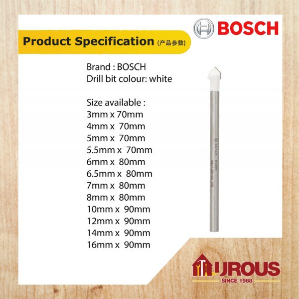 BOSCH CYL-9 CERAMIC GLASS DRILL (3mm - 16mm) - Image 5