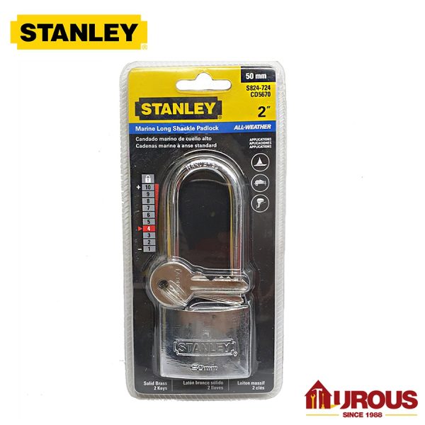 Stanley Marine Long Shackle Padlock (30 to 50mm) - Image 2