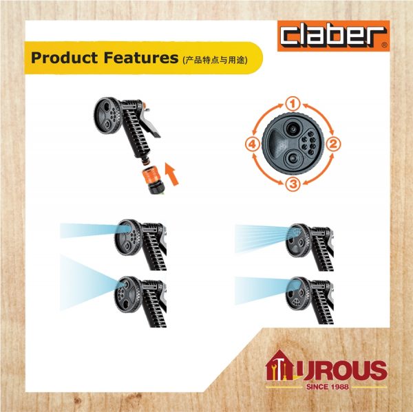 CLABER SPRAY PISTOL ''GARDEN'' GCB-9373 - Image 2
