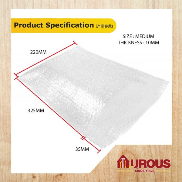 AIR BUBBLE BAG SINGLE LAYER WITH FLAP TRANSPARENT COLOUR (Small) [100pcs/pack] - Image 5