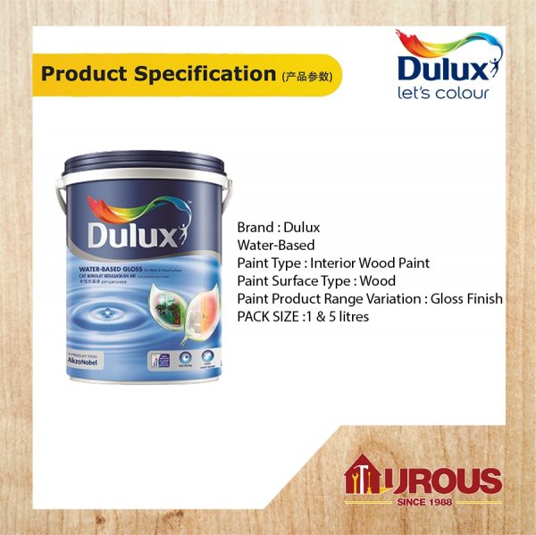 DULUX WATER-BASED GLOSS (5 LITRE) BASE - B / C / D - Image 4