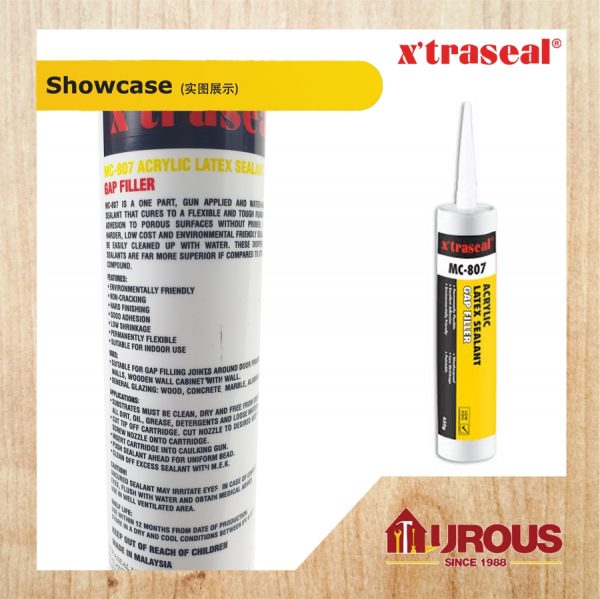 XTRASEAL MC-807 ACRYLIC LATEX SEALANT GAP FILLER SILICONE - WHITE 450G - Image 4