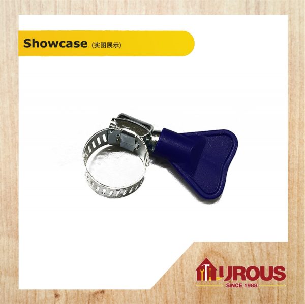 MARKSMAN HOSE CLIP C/W HANDLE (PVC BLUE) 10MM~23MM = 3/8"~7/8" (1 piece) - Image 2