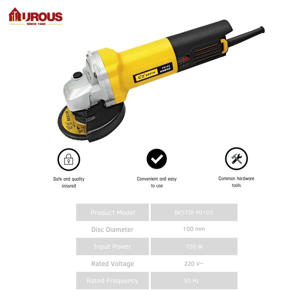Bestir wired angle grinder back switch 720w P0103 11000 RPM - Image 2