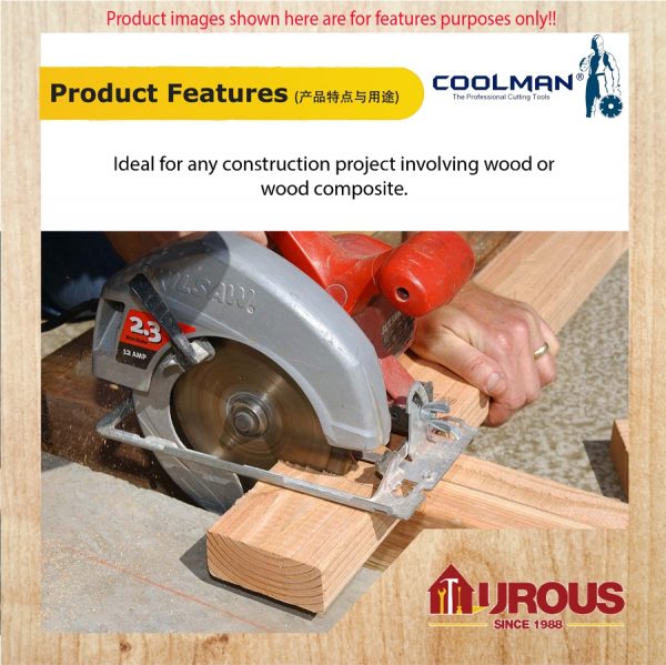 COOLMAN POPULAR TCT 40T ATB PREMIUM TYPE CIRCULAR WOOD CUTTING BLADE 9''/230MM(TCT23040ATBP) - Image 2