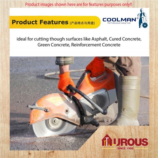 COOLMAN HIGH SPEED DUALBOND SYSTEM LASER WELDED BLADE DIAMOND DISC 14"/350MM (DBS350SG2) - Image 2