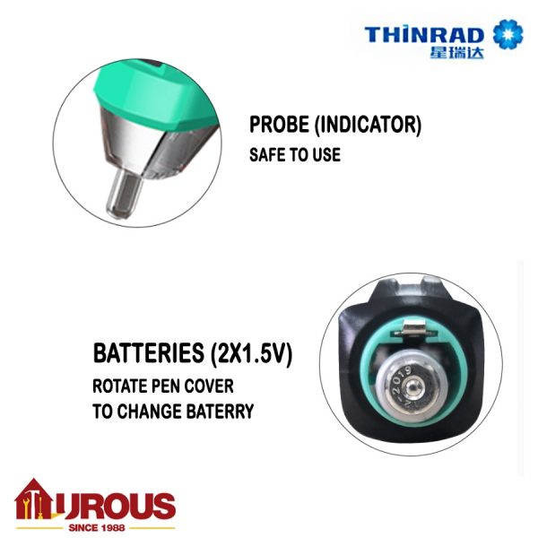 THINRAD CONTACT TEST PEN (12V~1000V) (LED+SOUND INDICATOR) - Image 3