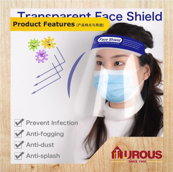 PLASTIC FACE SHIELD FACE PROTECTOR -TRANSPARENT- - Image 8