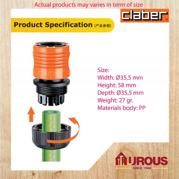 CLABER 1/2'' AUTOMATIC COUPLING 8607 - Image 5