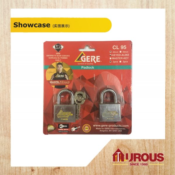 [PRE ORER](CUSTOM MADE) GERE GRANIT BRASS BODY PADLOCK  KEY ALIKE CL95 [SET] HARD STEEL SHACKLE - Image 3