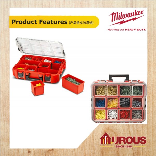 Milwaukee Stackable Jobsite Organizer Tools Box 20inch 48228030 - Image 5