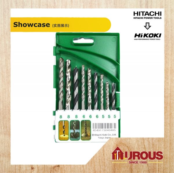 HITACHI MIXED DRILL BIT SET 9PCS (5MM,6MM,8MM) 401982 - Image 2