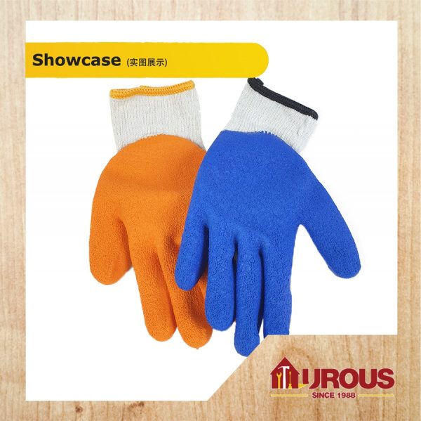 PROGLASS LATEX COATED SHOWA GLOVE (ORANGE/BLUE) - Image 5