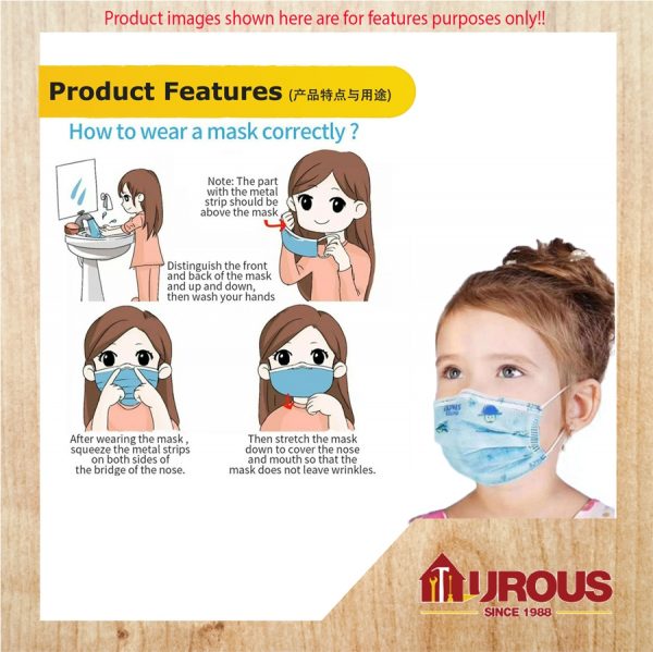 3-PLY CHILDREN EAR LOOP DISPOSABLE ELASTIC TYPE FACE MASK (50 PCS/BOX) - Image 2