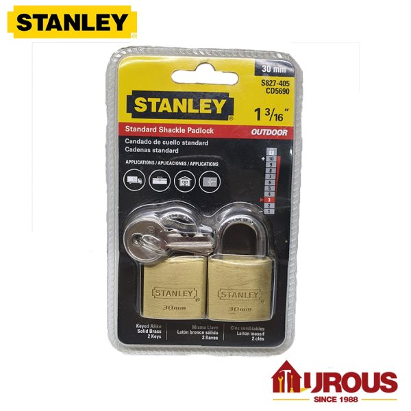 Stanley Key Alike Brass Padlock S827-403 S827-405 - Image 2