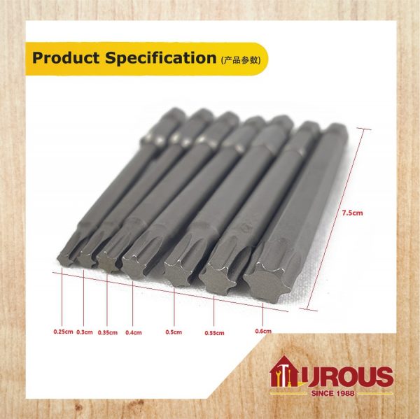 REMAX TORX DRIVER BIT / STAR ROUND SHANK BIT (T10/T15/T20/T25/T27/T30/T40) - Image 5