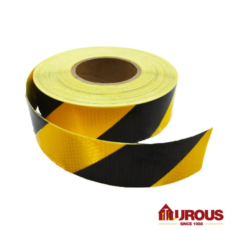 Reflective Hazard Warning Tape - 50mm x 25m - 2 Rolls main image 0